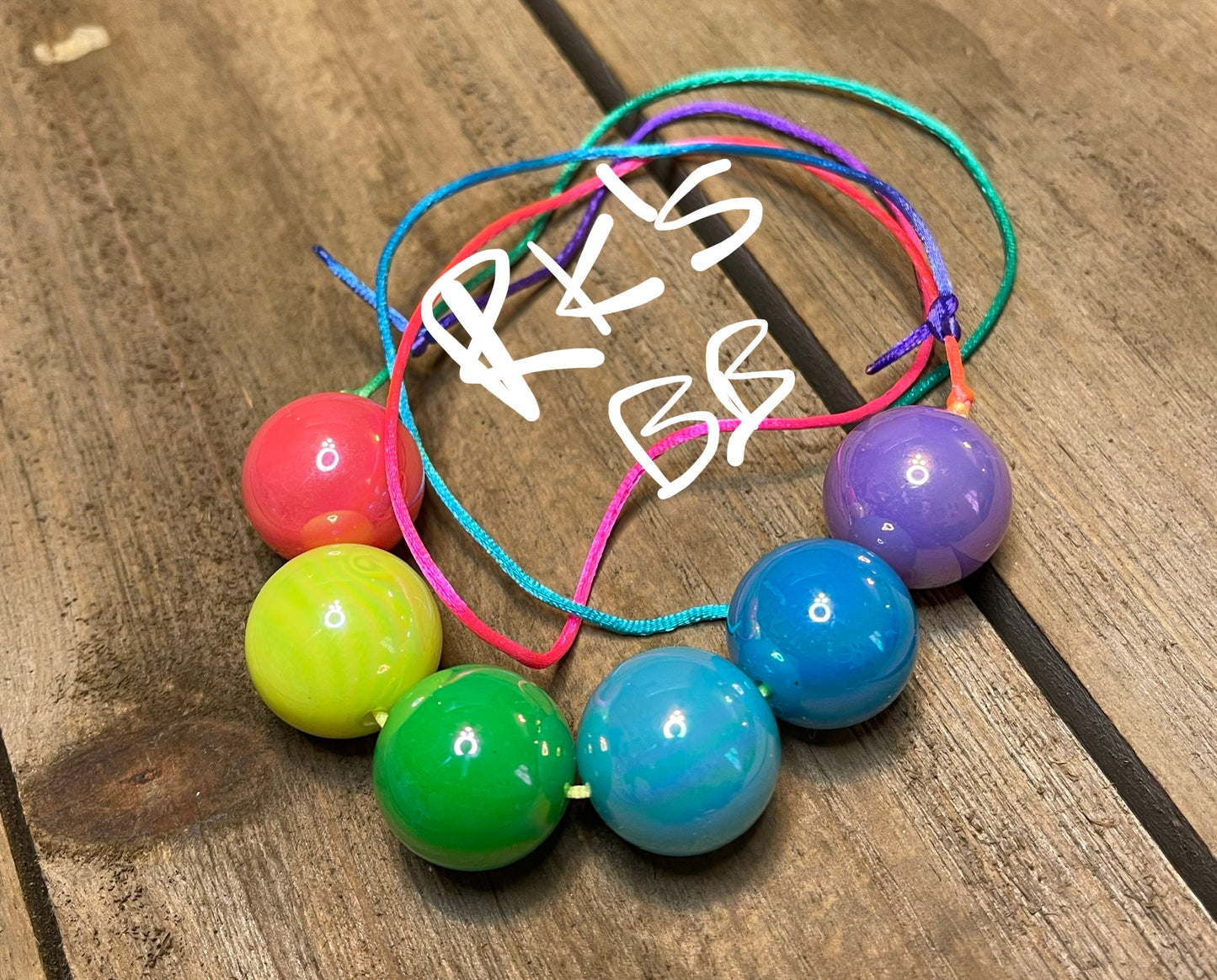 Neon Rainbow #1 Iridescent  Bubblegum Necklace