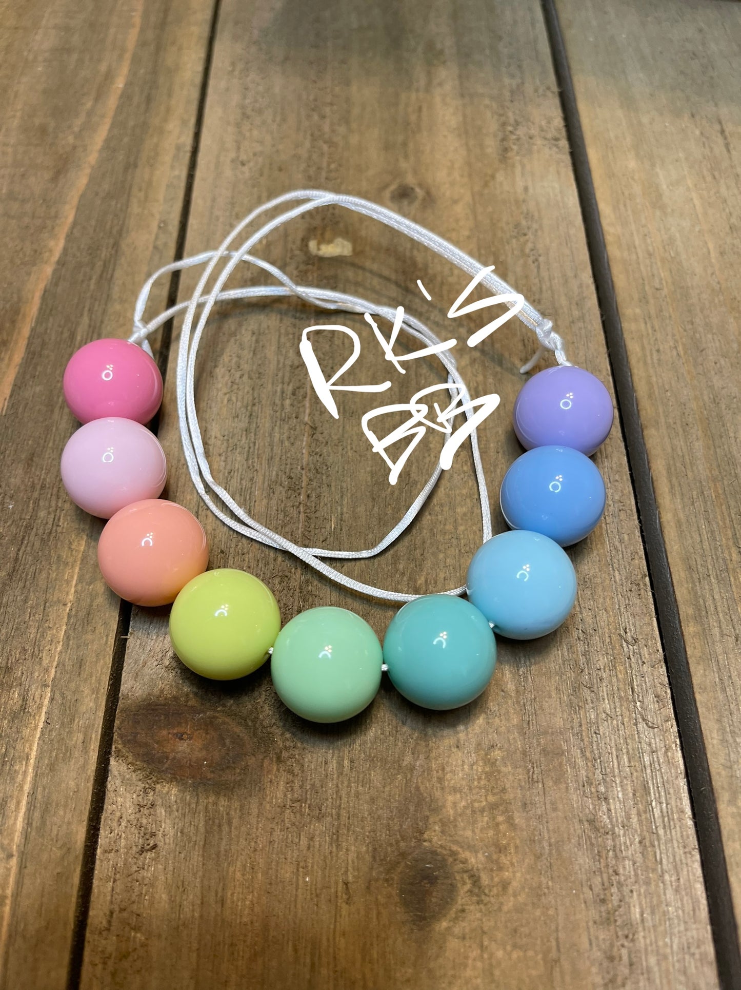 Pastel Rainbow #1 Bubblegum Necklace