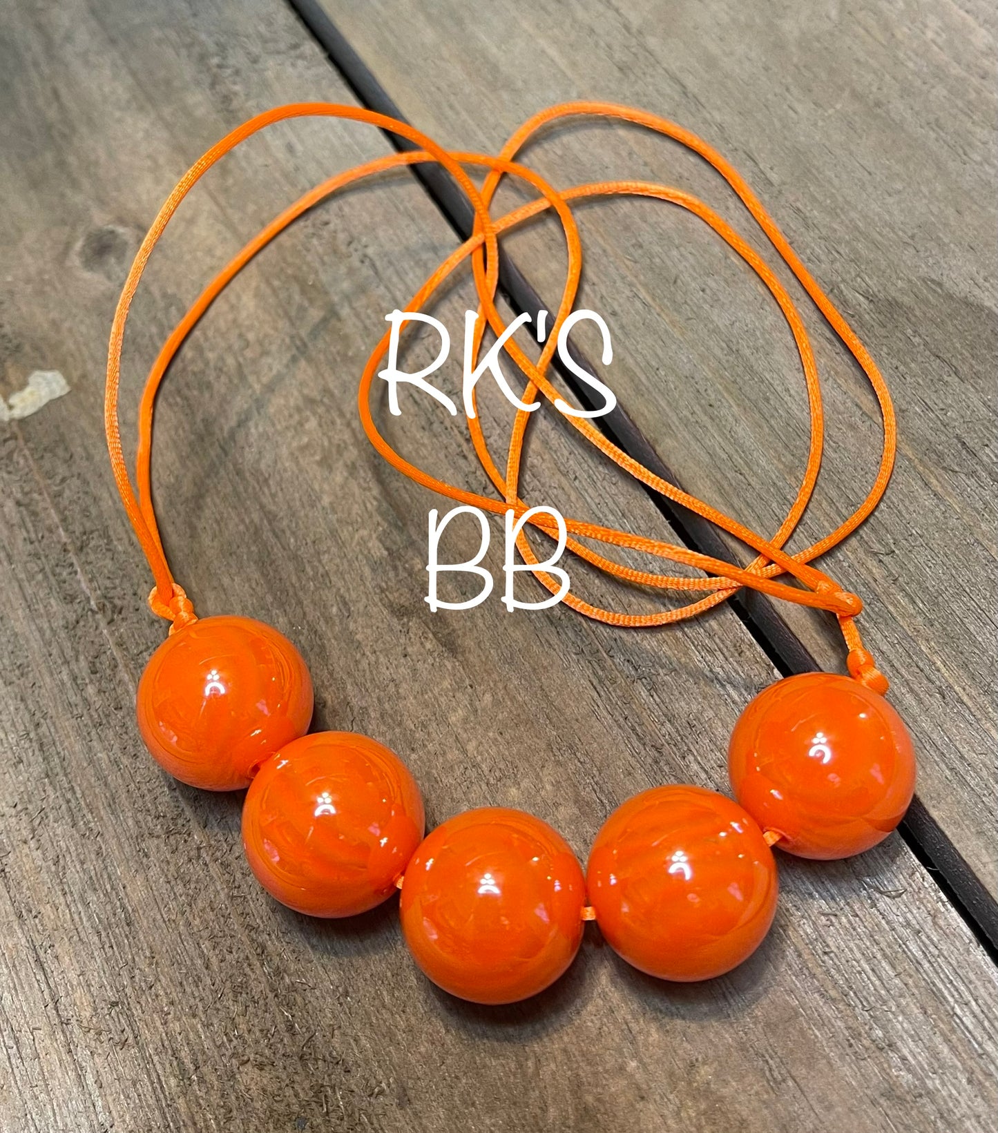 Neon Orange Iridescent Bubblegum Necklace