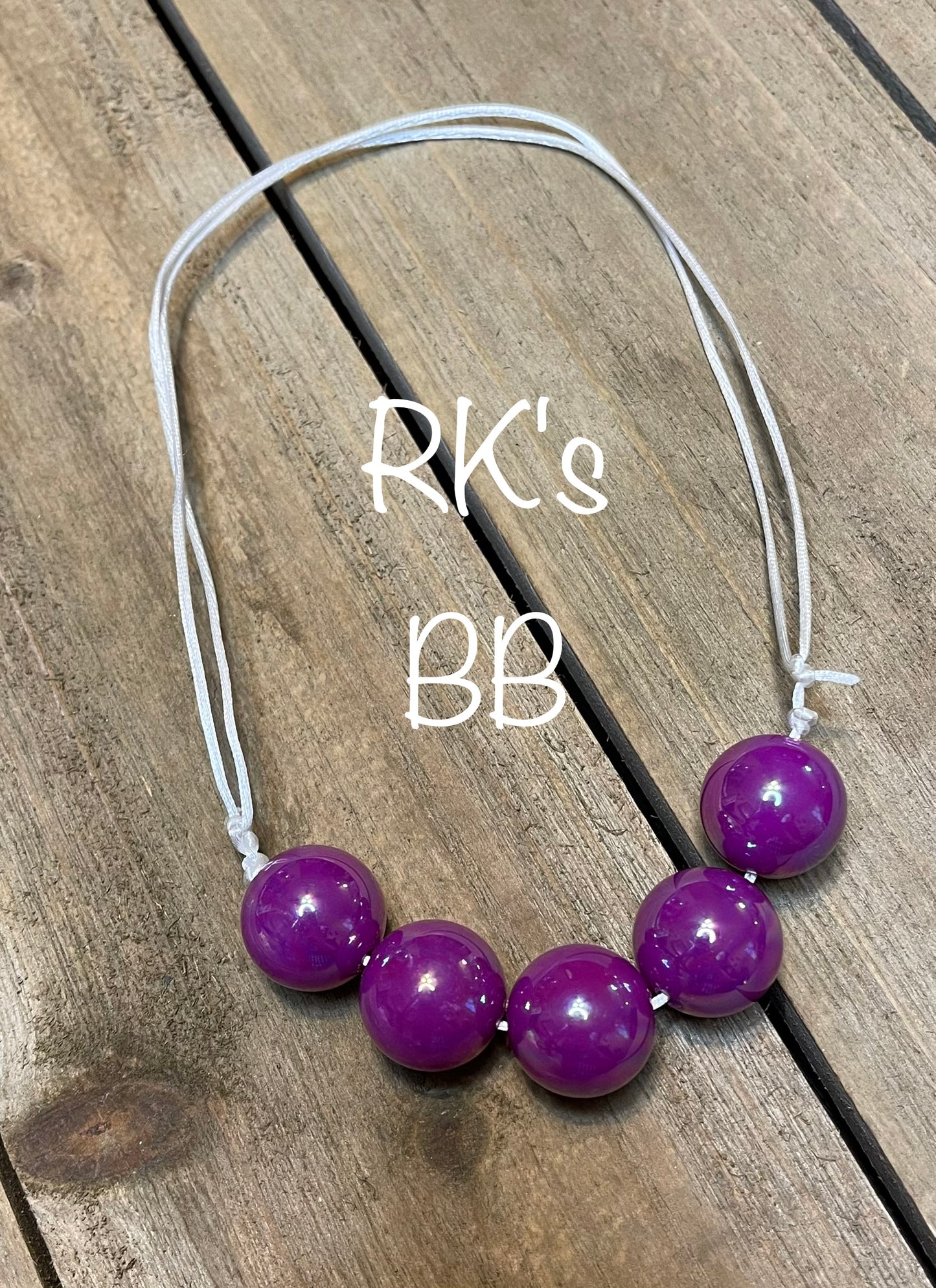 Neon Dark Purple Iridescent Bubblegum Necklace